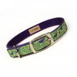 Lime And Purple Modern Birds Metal Buckle Dog Or..
